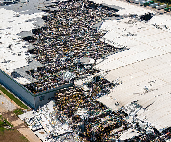 commercial emergency roof repair for storm damage in ohio