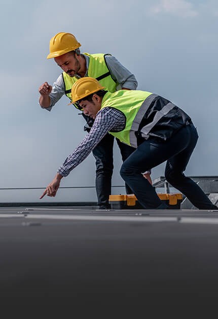 commercial roofing inspection being completed in ohio
